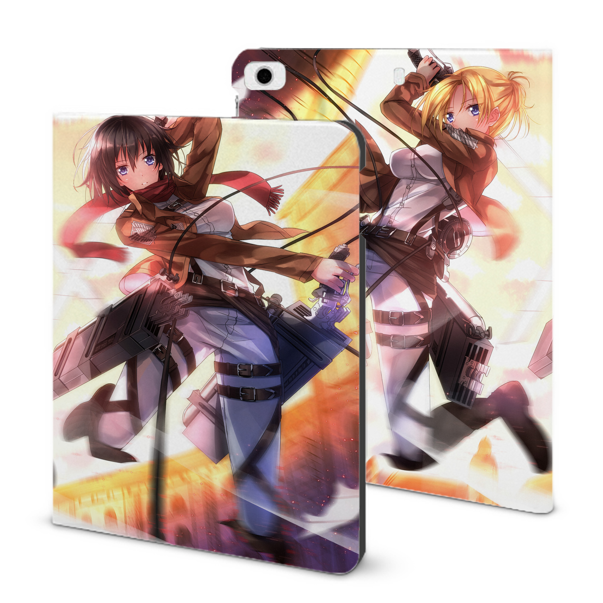 （画像用） 進撃の巨人 Attack on Titan IPad ケース ブック型 PUレザー TPU 耐衝撃 軽量 薄型 ペン収納なし 全面保護 IPad 各モデル対応